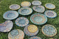 بشقاب میناکاری با قاب 20*20