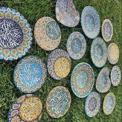 بشقاب میناکاری با قاب 20*20