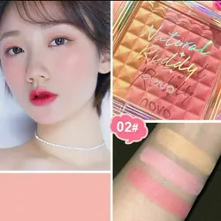 رژگونه و هایلایتر ۳ رنگ از برند novoقشنگ ترینthree color gradient blush novo