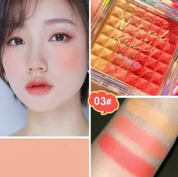 رژگونه و هایلایتر ۳ رنگ از برند novoقشنگ ترینthree color gradient blush novo
