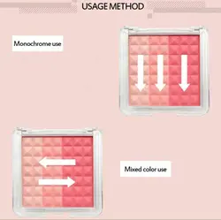 رژگونه و هایلایتر ۳ رنگ از برند novoقشنگ ترینthree color gradient blush novo