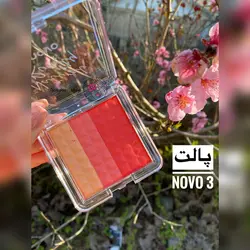 رژگونه و هایلایتر ۳ رنگ از برند novoقشنگ ترینthree color gradient blush novo