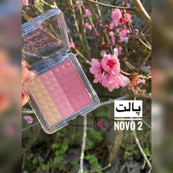 رژگونه و هایلایتر ۳ رنگ از برند novoقشنگ ترینthree color gradient blush novo