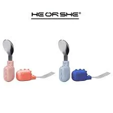 ست قاشق و چنگال صورتی هی اور شی heorshe