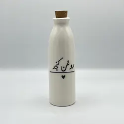 سرامیک – ظرف روغن کنجد درب چوب پنبه