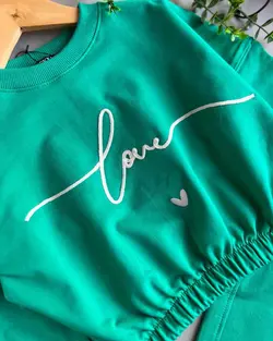 ست کراپ شلوار دخترانه love ♥