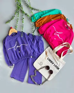 ست کراپ شلوار دخترانه love ♥