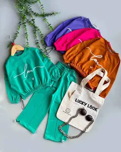 ست کراپ شلوار دخترانه love ♥