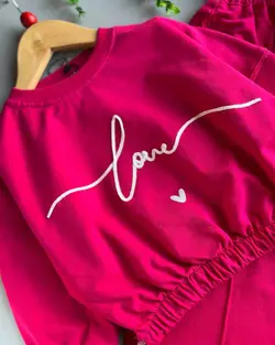 ست کراپ شلوار دخترانه love ♥