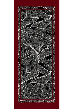 شال نخی طرح دار رنگ زمینه مشکی با طرح برگ برند AFVENTE