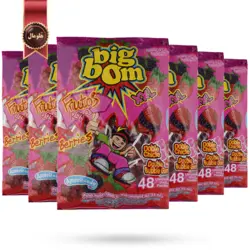 آبنبات چوبی بیگ بوم bigbom مدل توت beries پک 48 تایی بسته 6 عددی