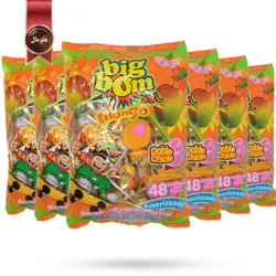 آبنبات چوبی بیگ بوم bigbom مدل انبه ripe mango پک 48 تایی بسته 6 عددی