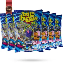 آبنبات چوبی بیگ بوم bigbom مدل نقاش آبی دهان mouth painter blue پک 48 تایی بسته 6 عددی