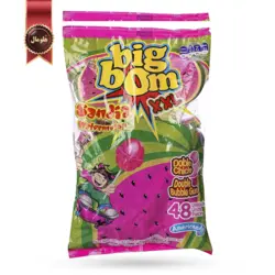 آبنبات چوبی بیگ بوم bigbom مدل هندوانه sandia watermelon پک 48 تایی