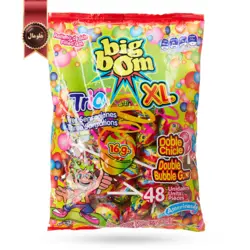 آبنبات چوبی بیگ بوم bigbom مدل سه گانه trio پک 48 تایی