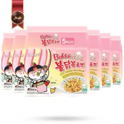 نودل سامیانگ samyang مدل کرم کربنارا Cream Carbonara وزن 140 گرم پک 5 تایی بسته 6 عددی