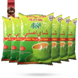 چای کرک اصلی original karak مدل طعم هل cardamom flavour یک کیلویی بسته 6 عددی