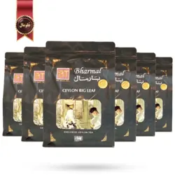چای بارمال bharmal مدل برگ بزرگ سیلان ceylon big leaf وزن 250 گرم بسته 6 عددی
