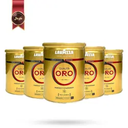 پودر قهوه قوطی لاوازا lavazza مدل کوالیتا اورو طلایی Qualita ORO وزن 250 گرم بسته 5 عددی