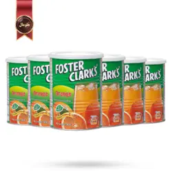 پودر شربت فوستر کلارکس foster clarks مدل پرتقال orange وزن 900 گرم بسته 6 عددی
