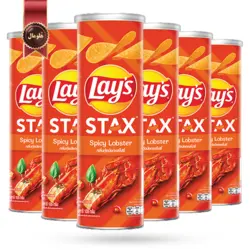 چیپس لیز استاکس Lay’s stax مدل خرچنگ تند spicy lobster وزن 100 گرم بسته 6 عددی