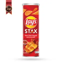 چیپس لیز استاکس Lay’s stax مدل ماهی مرکب چیلی تند hot chili squid وزن 100 گرم