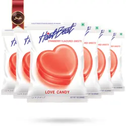 آبنبات عشق هارتبیت hartbeat مدل طعم توت فرنگی Strawberry وزن 150 گرم بسته 6 عددی