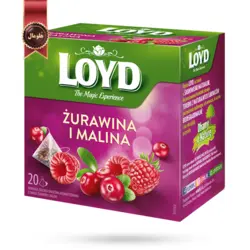 چای کیسه ای لوید LOYD مدل زغال اخته و تمشک cranberry & raspberry پک 20 تای