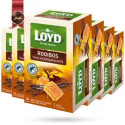 چای رویبوس کیسه ای لوید LOYD مدل عسل و وانیل Honey and Vanilla پک 20 تایی بسته 6 عددی