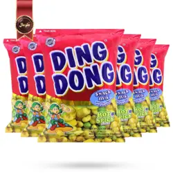 اسنک میکس دینگ دونگ ding dong مدل لوبیا فاوا و آجیل کراکر fava beans and cracker nuts وزن 100 گرم بسته 6 عددی