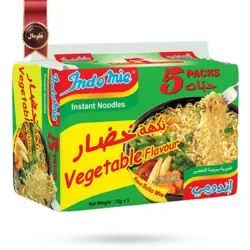 نودل اندومی indomie مدل سبزیجات vegetable وزن 70 گرم پک 5 تایی