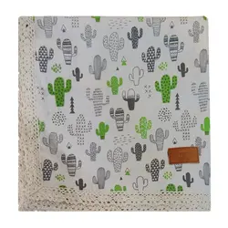 واران رومیزی 140*140 مربع طرح کاکتوس