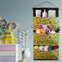 رازک آویز 3 جیب طرح جغد و قارچ بزرگ