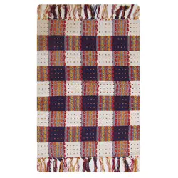 باریکان گلیم 60×90 طرح دار رنگی نقطه بنفش