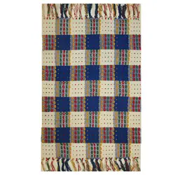 باریکان گلیم 60×90 طرح دار نقطه آبی