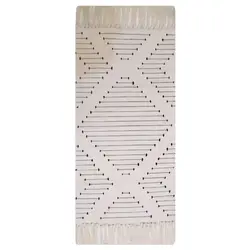 ماردین گلیم 60×130 زمینه سفید طرح خطوط