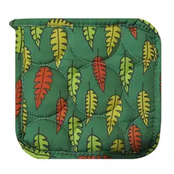 پاییز دستگیره زمینه سبز طرح برگ های رنگی