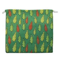 پاییز کیسه بند دار زمینه سبز طرح برگ های رنگی بزرگ