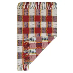 باریکان گلیم 60×90 طرح دار رنگی نقطه قرمز