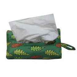 پاییز جای دستمال کیسه ای زمینه سبز طرح برگ های رنگی