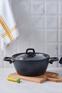 ماهیتابه درب دار 24 سانتی مشگی رنگ طرح الماس کاراجا