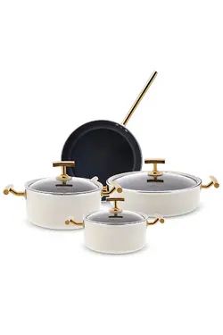 ست ماهیتابه 7 تکه وانیل طلایی کاراجا