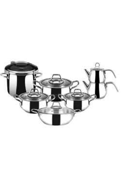 ست جهیزیه زودپر و قابلمه و ماهیتابه و قوری کتری طرح سوفیا کاراجا