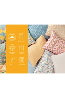 روبالشی جا بالشی Joyous Florets آسان برای اتو کردن 2 عدد 50×70 سانتی متر صورتی روشن انگلیش هوم