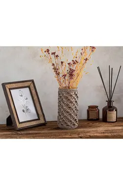 گلدان سویا 9x9x20 سانتی متر خاکستری انگلیش هوم