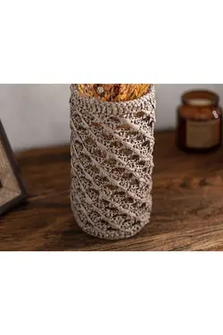 گلدان سویا 9x9x20 سانتی متر خاکستری انگلیش هوم