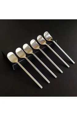 سرویس چای خوری 6 نفره دکور باقلوا کات با بشقاب استیل پاشاباغچه