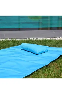 حوله روکش ساحلی و پیک نیک فیروزه ای کوچک/پارچه دافع آب و شن-hmy-6206