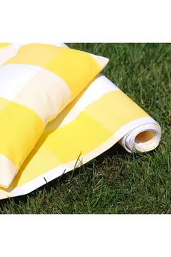 حوله روکش ساحل شطرنجی زرد مینی پددار / پارچه دافع آب و شن-hmy-6204