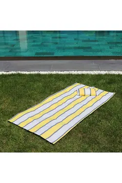 حوله پوشش ساحلی راه راه مینی / پارچه دافع آب و شن-hmy-6203